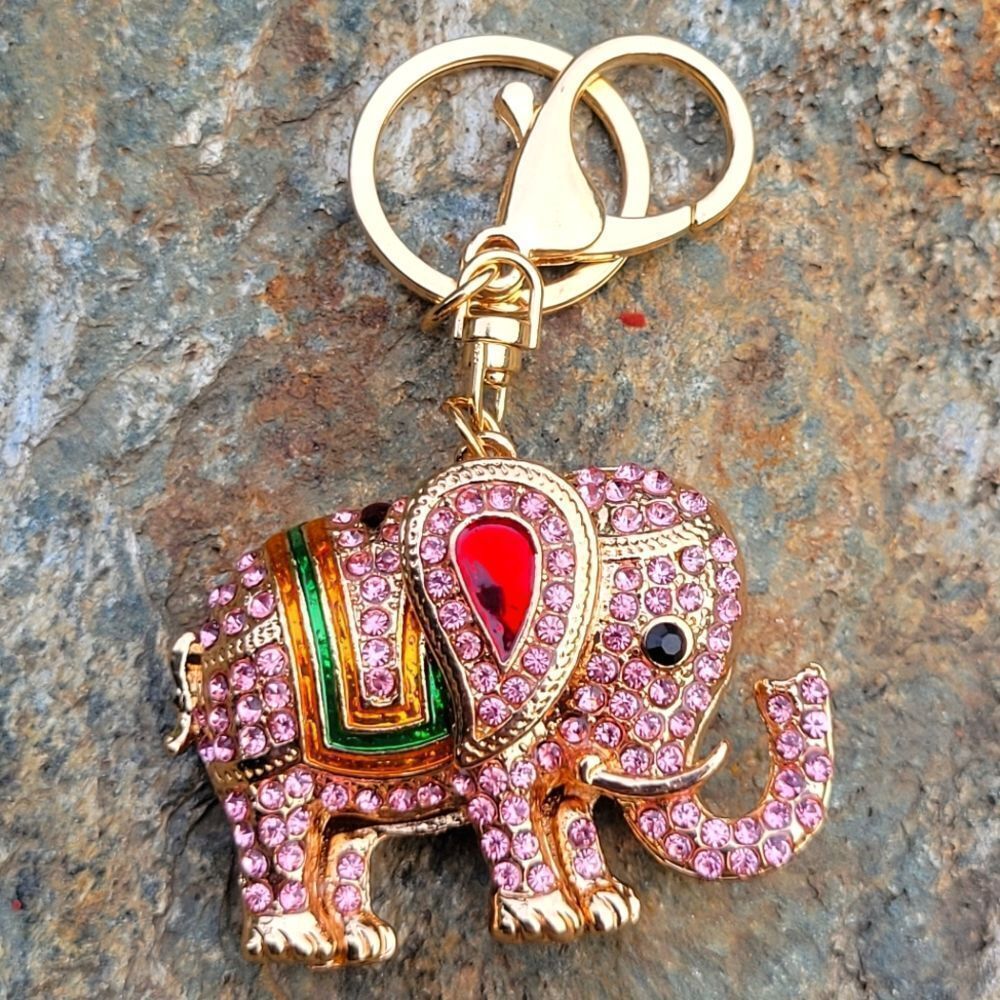 Austrian Crystal Elephant Keychain